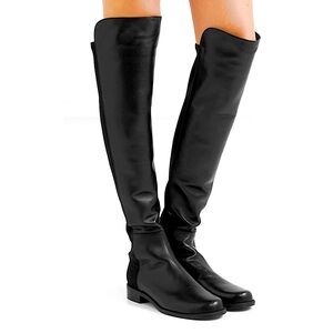 Stuart Weitzman's '5050' Boots Black Nappa Leather Size 7 M